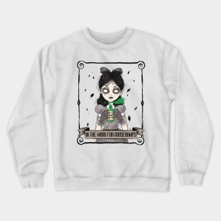 Cute Goth Girl Holding a Potion Bottle Crewneck Sweatshirt